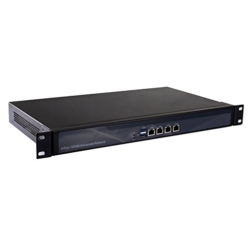 1U Rackmount Firewall Hardware, OPNsense, VPN, Network Security Appliance, Router PC, Intel Celeron J1900, RS18f, 4 x Gigabit LAN/2USB/VGA/2 x Reserved Fan, (2G RAM/32G SSD) 2