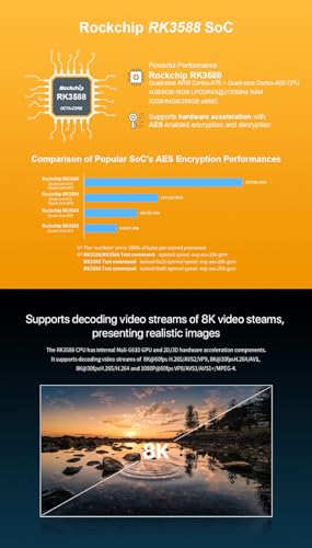 NanoPC-T6 LTS Mini Computer WiFi Router, Office Home Smart IoT Gateway, Rockchip RK3588 CPU 6Tops NPU, with 2X PCle 2.5G Ethernet Port for AI edge computing, Support M.2 NVMe SSD Module (8+64GB) 6
