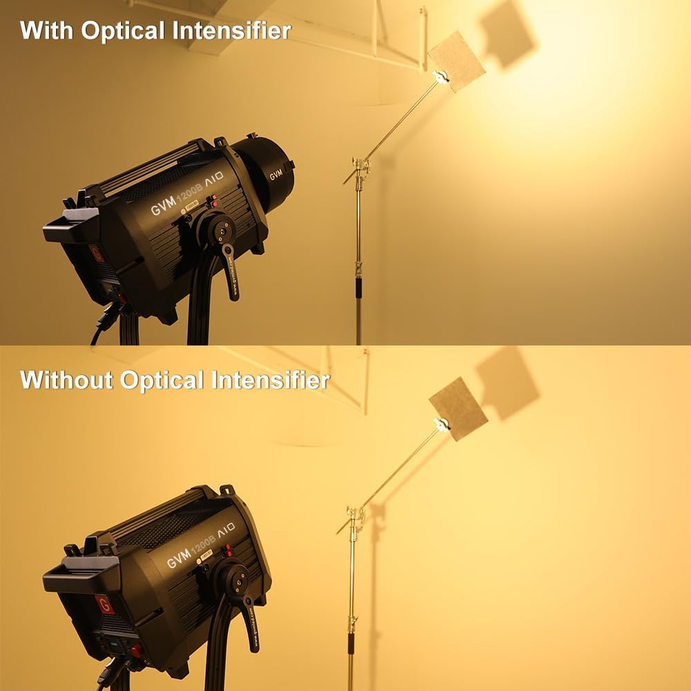 GVM 1200B AIO LED Video Light + 3X Optical Intensifier, 1200W Photography Lighting, 42800lux lux, Triple Brightness with Intensifier, 2700K-6800K, Bluetooth Control for Filmmaking Live Broadcast 5