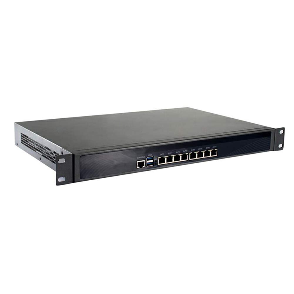 Firewall, VPN, 19 Inch 1U Rackmount, OPNsense, Network Appliance, Router PC, Intel Core I5 3320M, RS14, AES-NI/8 Intel LAN/2USB/COM/VGA/Fan, (8G RAM/128G SSD/1TB HDD) 4