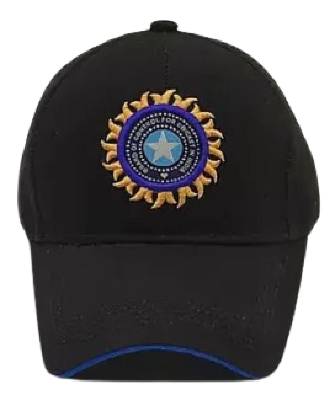 India Cricket Cap Original Quality Head Caps for Men Unisex Mens Cap Adjustable Buckle Caps Men women for All Sports Cricket Cap (black+white+blue) 4