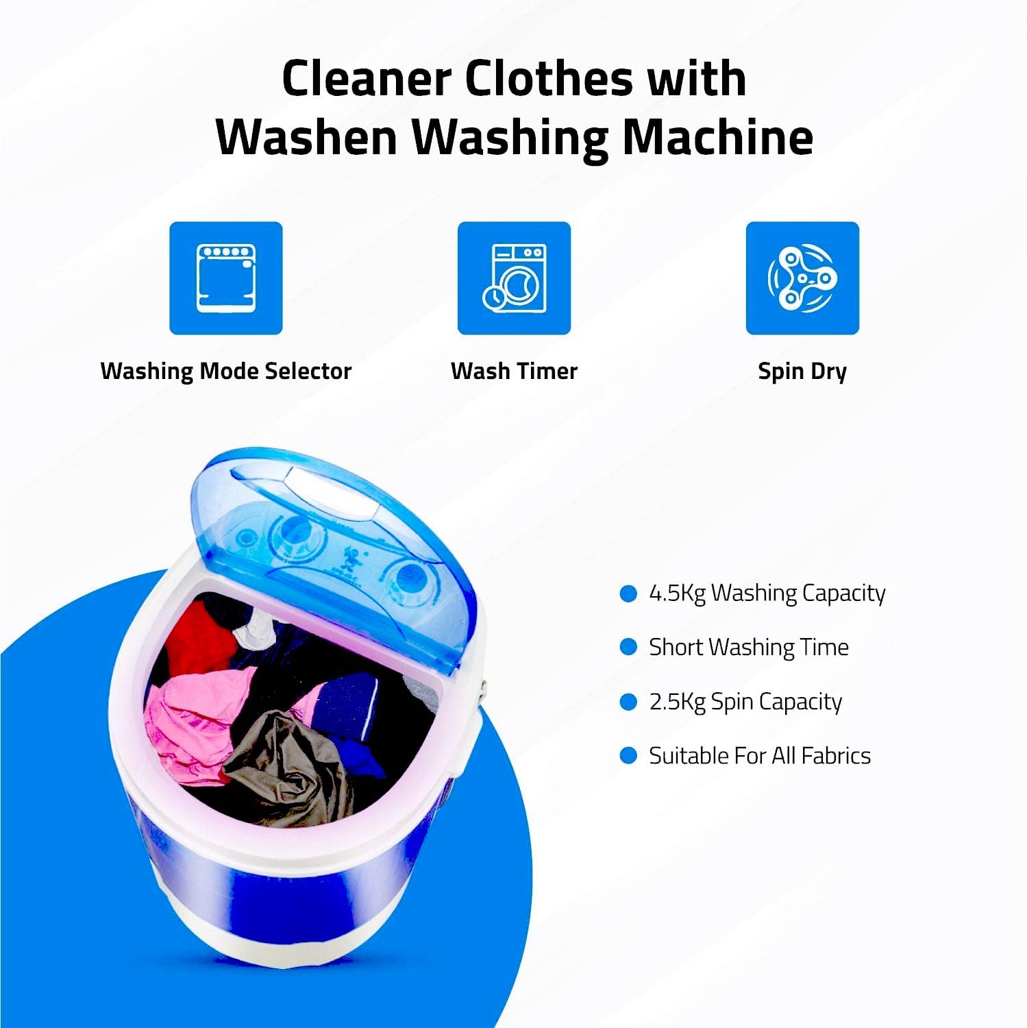 Hilton Electric 3 kg Single-Tub Washing Machine with Spin Dryer Portable Single Tub Washer - The Laundry Alternative Portable Clothes Washer Travel Washing Machine With Spin Dryer. (Berry Red) 6