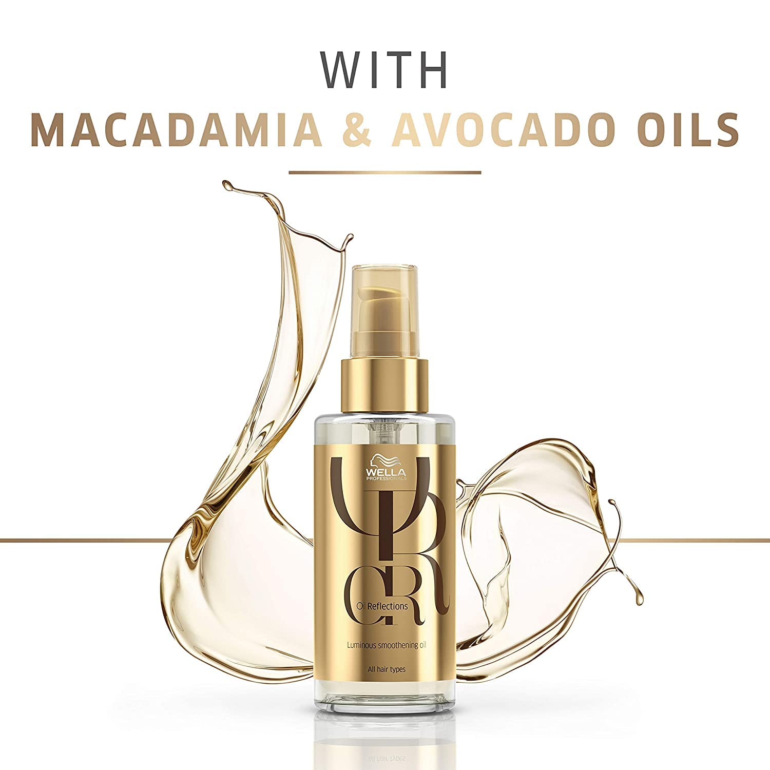 Wella Professionals Oil Reflections Luminous Smoothening Hair Oil | 100 ml | Non-Sticky Hair Treatment | Avocado & Macadamia Seed Oils | For a Glossy Hair Shine 3