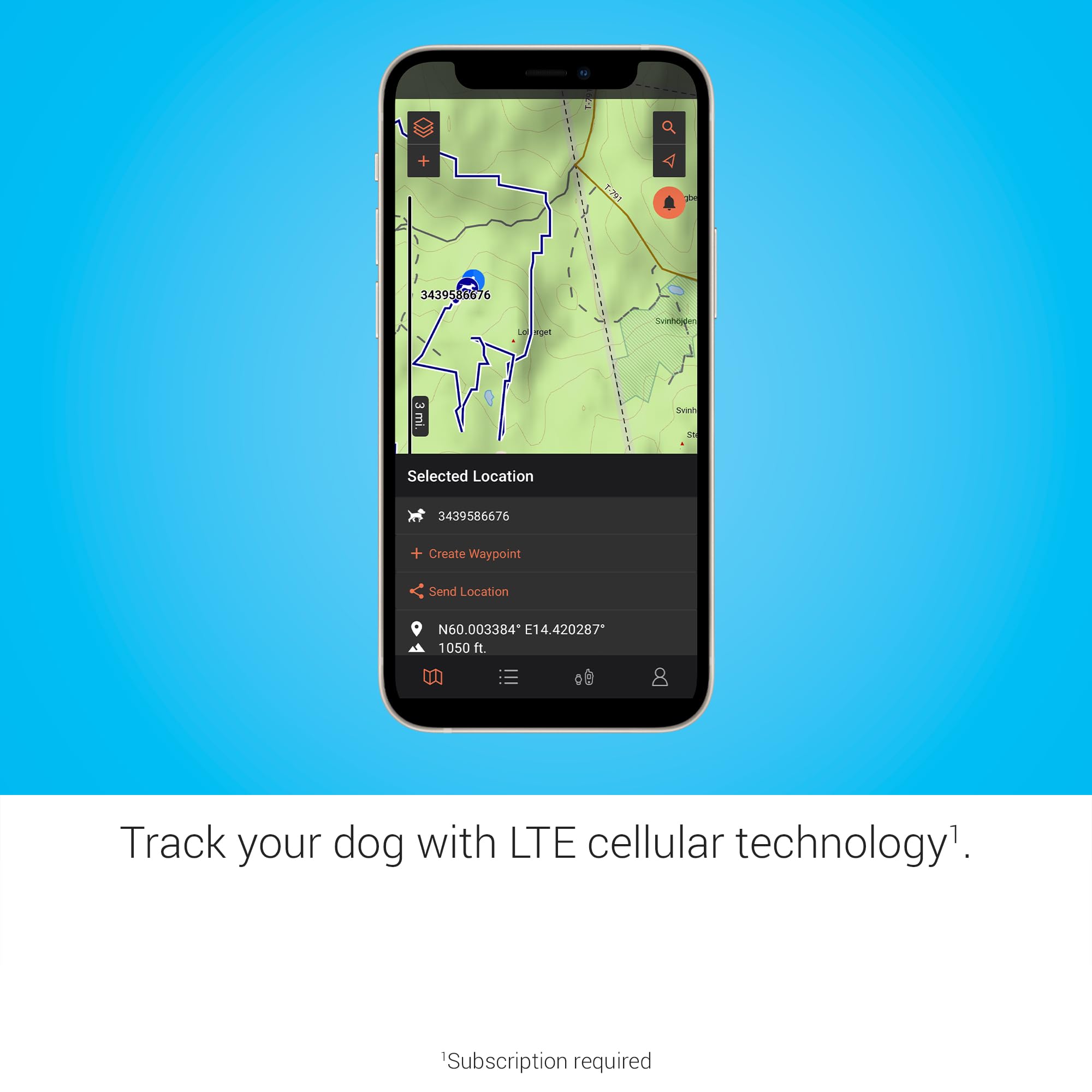 Garmin Alpha® LTE, Cellular Technology Dog Tracker, See Your Dog's Movements On Your Compatible Smartphone or Integrate it with Your Garmin Dog Tracking System to Track via VHF or LTE 4