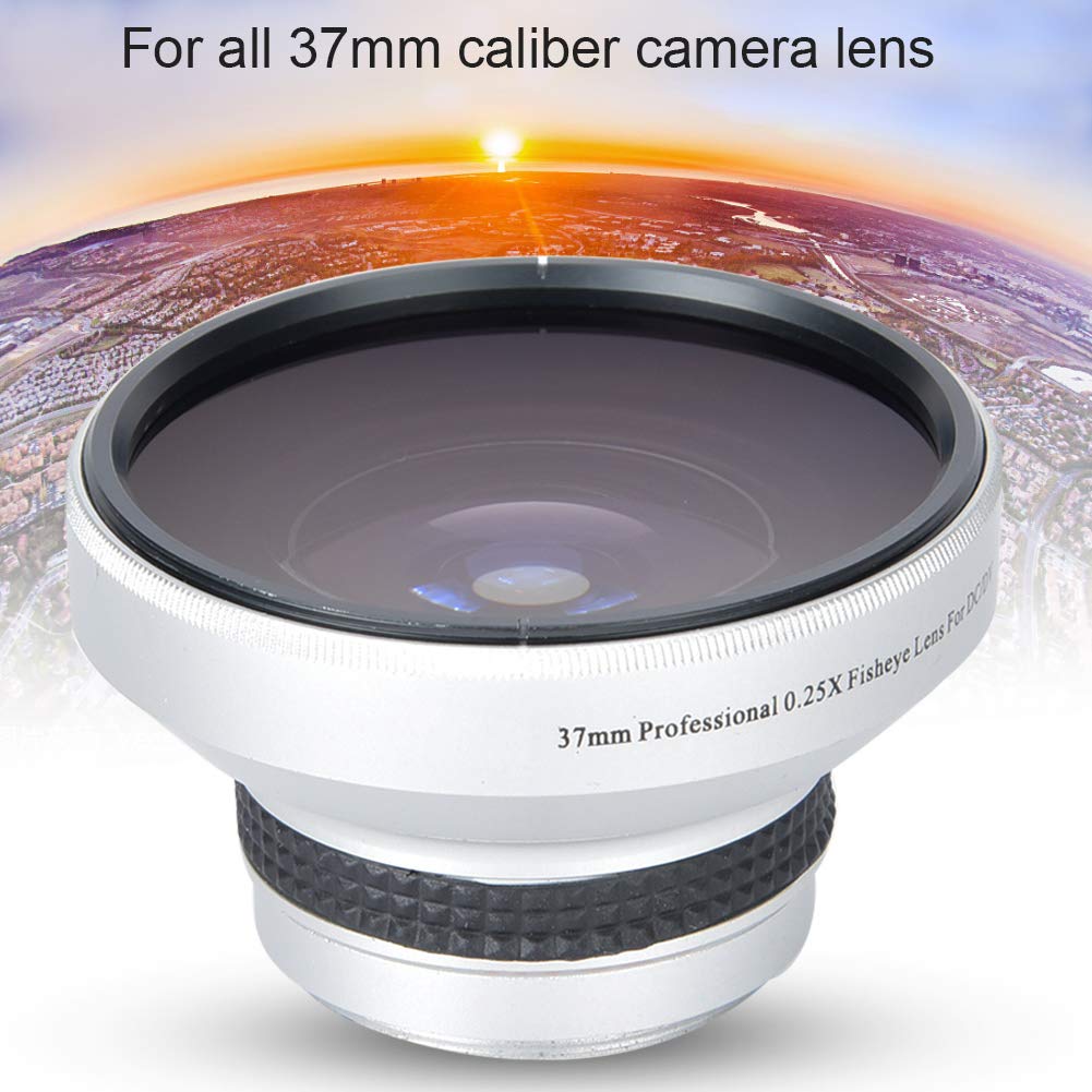 37mm 0.25X Super Fisheye Lens Additional Lens, Fish Eye Lens Phone, Silver Strong Applicability, for Macro Closeup Shooting, for 37mm Caliber Camera Lenses 4