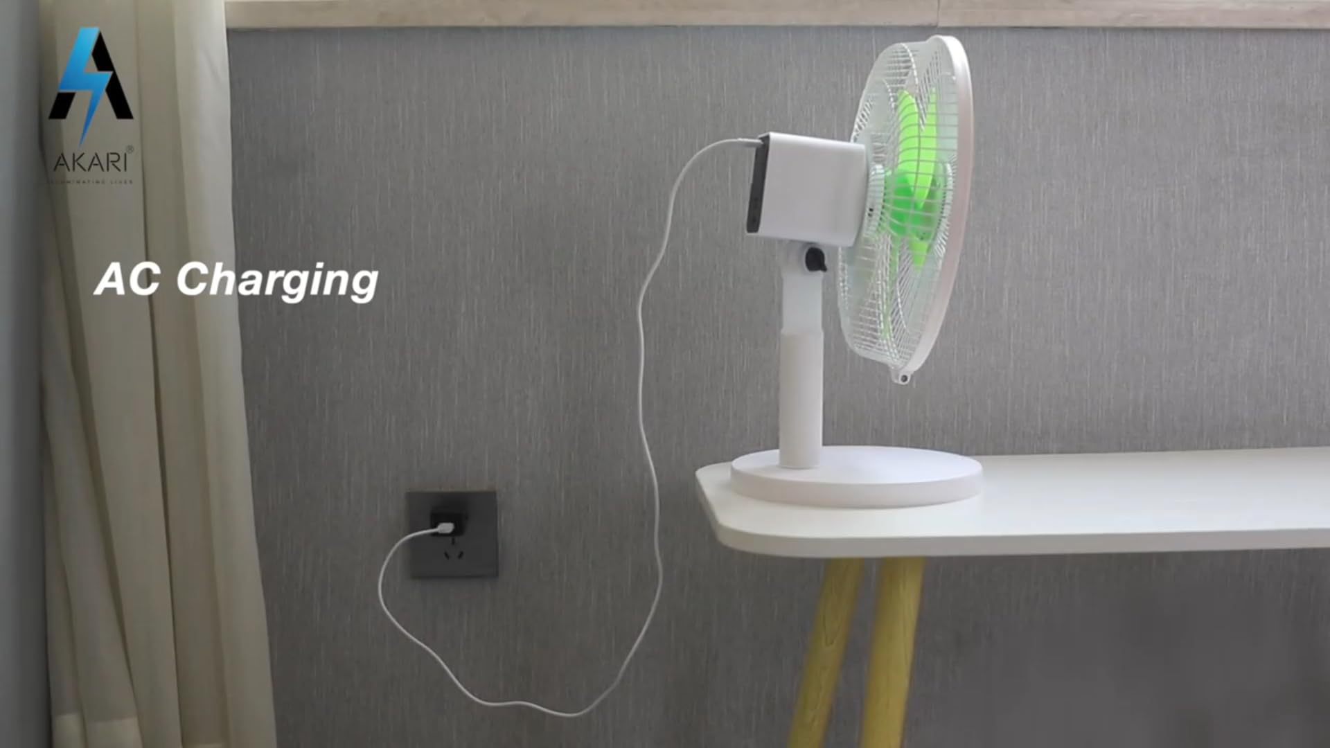 Akari Ak- 8110 Table Fan, CEILING Fan, 2 in 1 with AC/DC Multifucnctional Facility fan and Emergency LED Light, Oscilating Fan, Powerful Table fan,(Any Color will be sent) 5