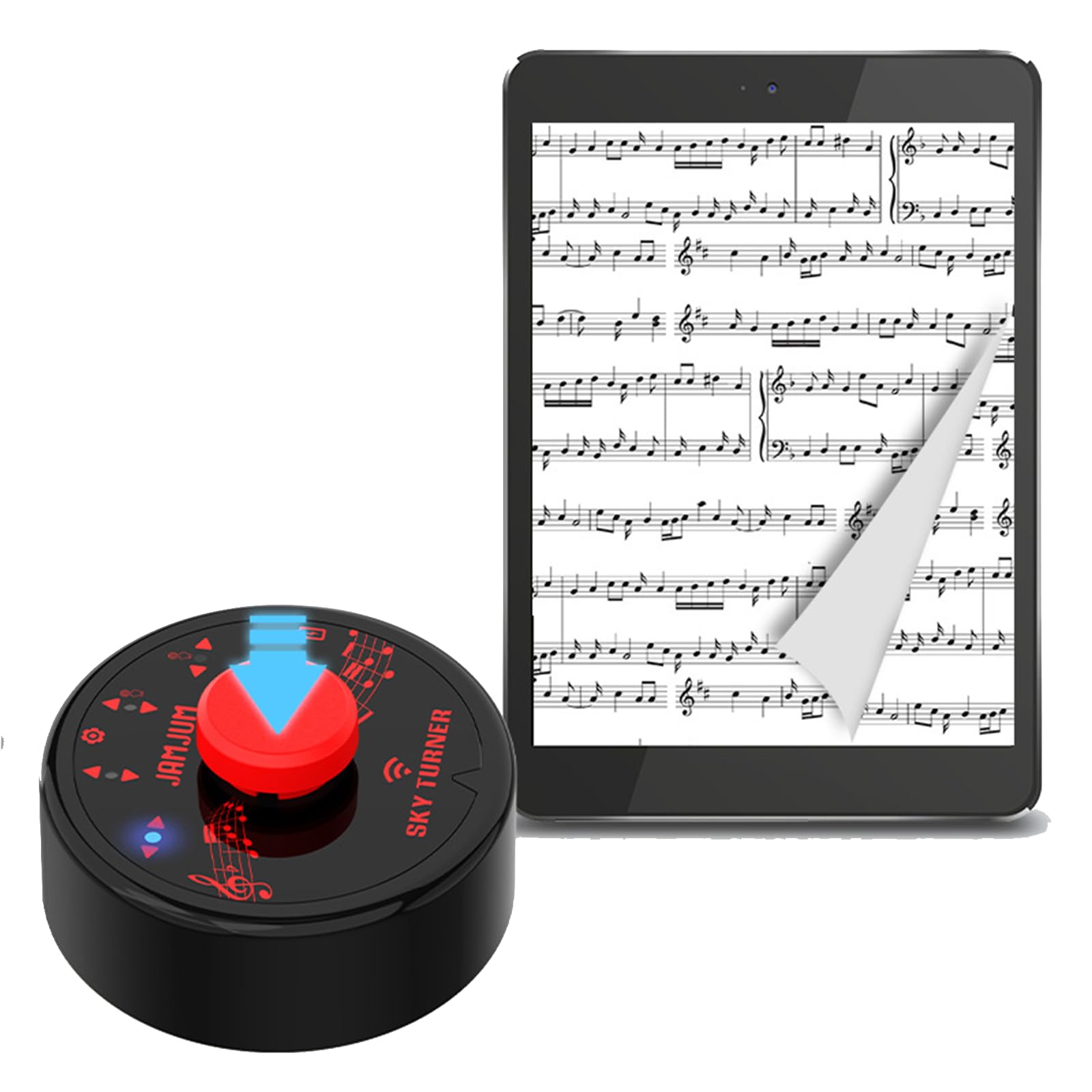 Wireless Page Turner Pedal, Bluetooth Page Turner, Portable Smart Bluetooth Music Foot Pedal, Hand Free Sheet Music Reading Page Turns for iPad Tablet Android IOS Phones Music Scores E-books PPT 1