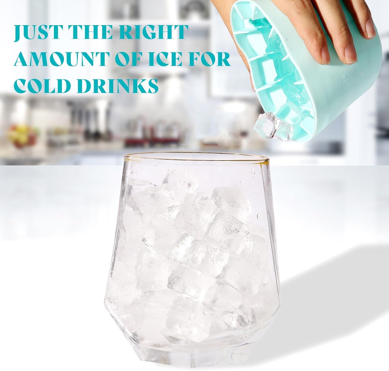 AVRIN 1 Pcs Ice Cylinder Tray | Flexible Silicone Small Ice Cube Molds with Easy Squeeze Release | 60 Mini Ice Cubes for Whiskey, Cocktails, Cold Drinks, Freezer Safe Ice Tray Set (Pack of 1,Cylinder) 6