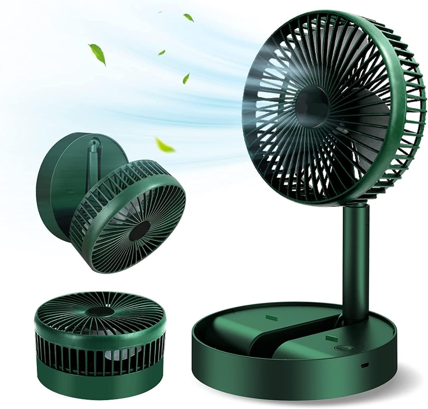 UCRAVO Portable Oscillating Standing Fan,Rechargeable Battery Operated USB Floor Table Desk Fan with 3 Speed Settings Pedestal Fans for Bedroom Office Camping Fishing Travel 1