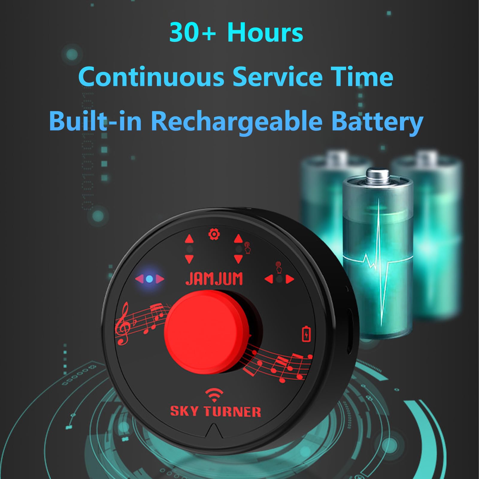 Wireless Page Turner Pedal, Bluetooth Page Turner, Portable Smart Bluetooth Music Foot Pedal, Hand Free Sheet Music Reading Page Turns for iPad Tablet Android IOS Phones Music Scores E-books PPT 3