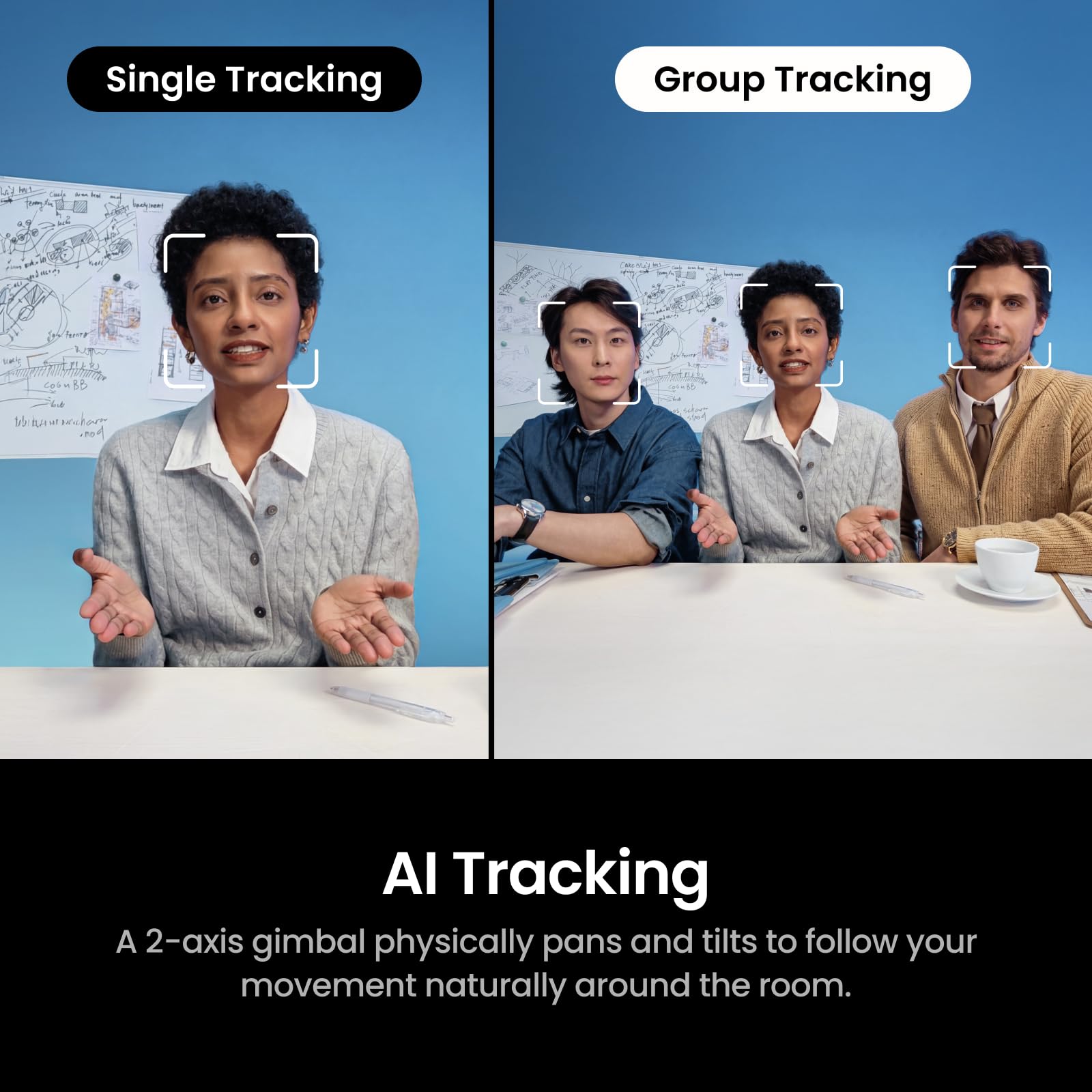 Insta360 Link 2 Pro – 4K PTZ Webcam for PC/Mac, 1/1.3” Sensor, Low-Light, AI Tracking, HDR, Directional Noise-Canceling Mics, Supports Stream Deck, Zoom, Teams, Twitch for Streaming or Meetings 5