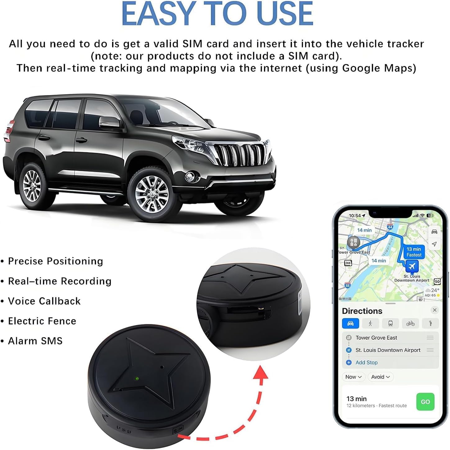 Mini GPS Tracker for Vehicles - Car GPS Tracker Portable Real Time Magnetic GPS Tracking Device,No Subscription Required/No Monthly Fee,Hidden GPS Trackers for Kids,Dogs,Trucks 6