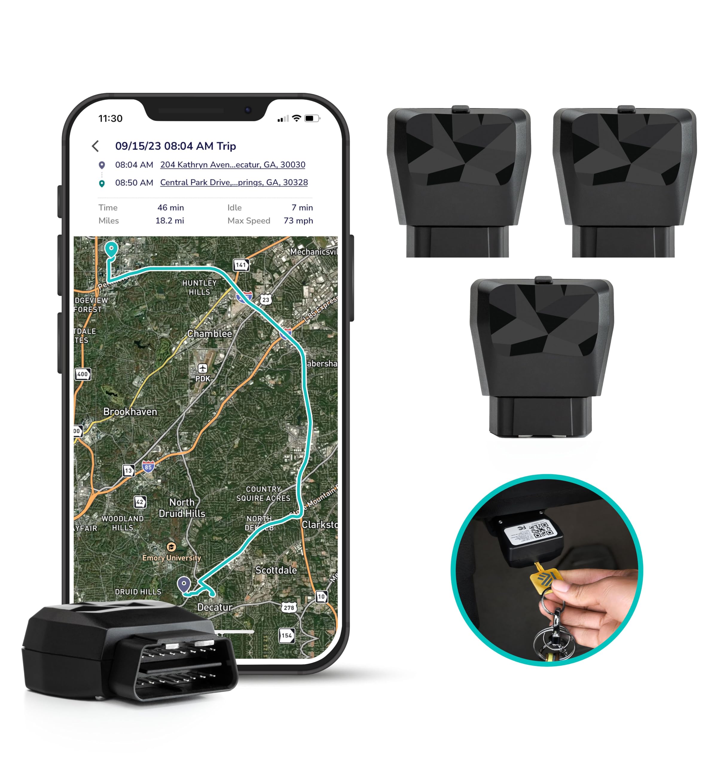 Kayo Business Fleet, GPS Tracker for Vehicles, 4G LTE & 5G, Real-Time GPS Tracking, 14-Day Free Trial, Simple Activation, Simple Plug-in Car GPS Tracker (Pack of 3) 1
