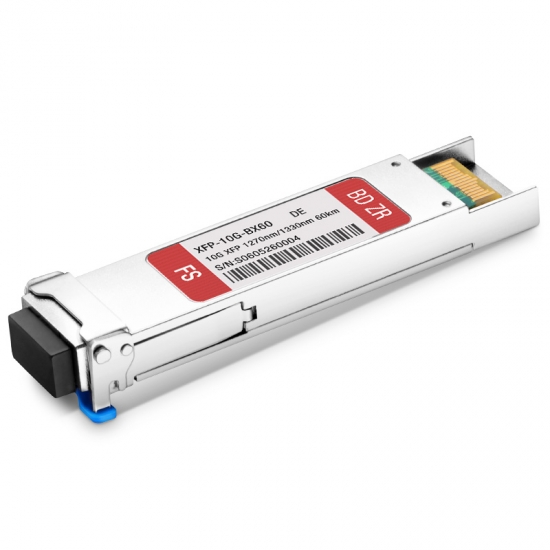 Dell (DE) GP-XFP-10GBX-U-60 Compatible 10GBASE-BX BiDi XFP 1270nm-TX/1330nm-RX 60km DOM LC SMF Transceiver Module 1